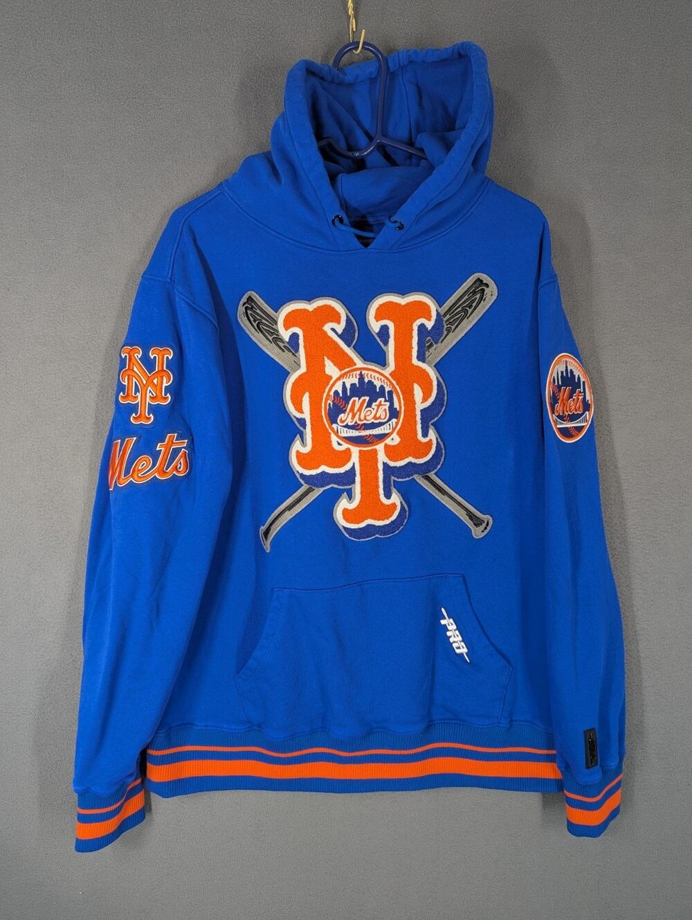 New York Mets Pro Standard Royal Mash Up Logo Pullover Hoodie XL